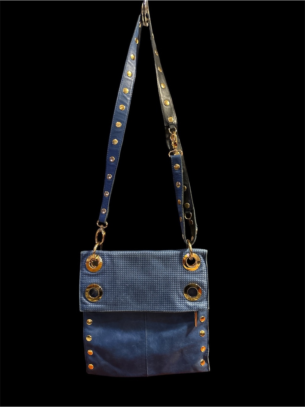 Hammit LIMITED EDITION Montana Large Reversible Crossbody - Blue, Black, Gold